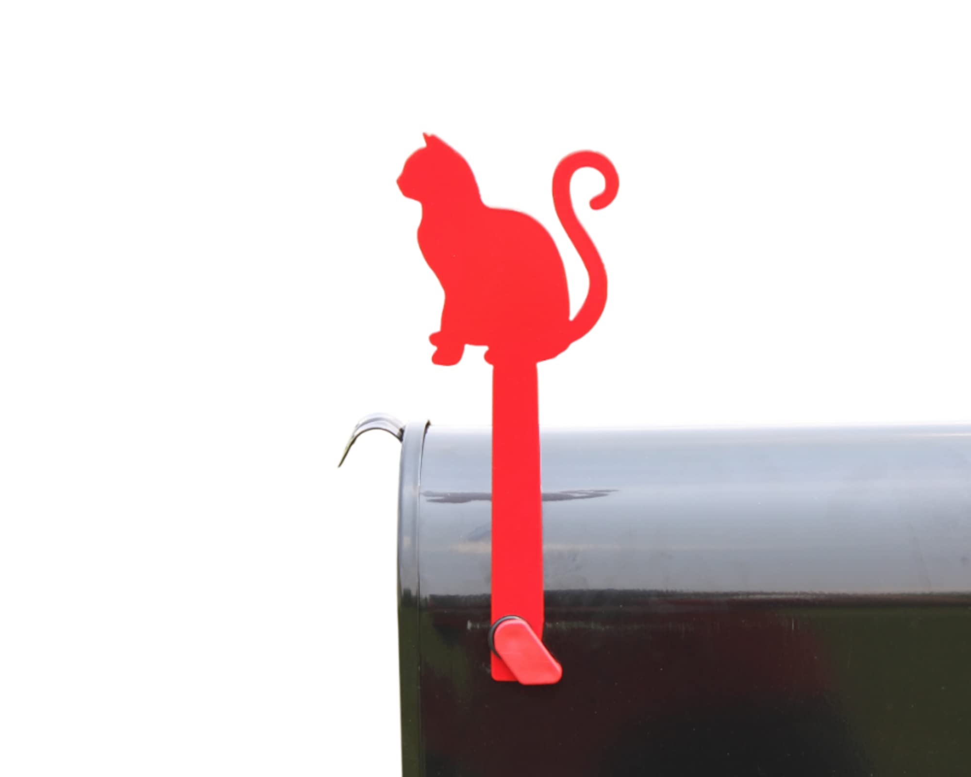 Decorative Metal Cat Mailbox Replacement Flag - Madison Iron & Wood Design (Red) | Flag Only, No Mounting Hardware | Perfect for Outdoor Mailboxes, Garden Decor & Unique Home Accents