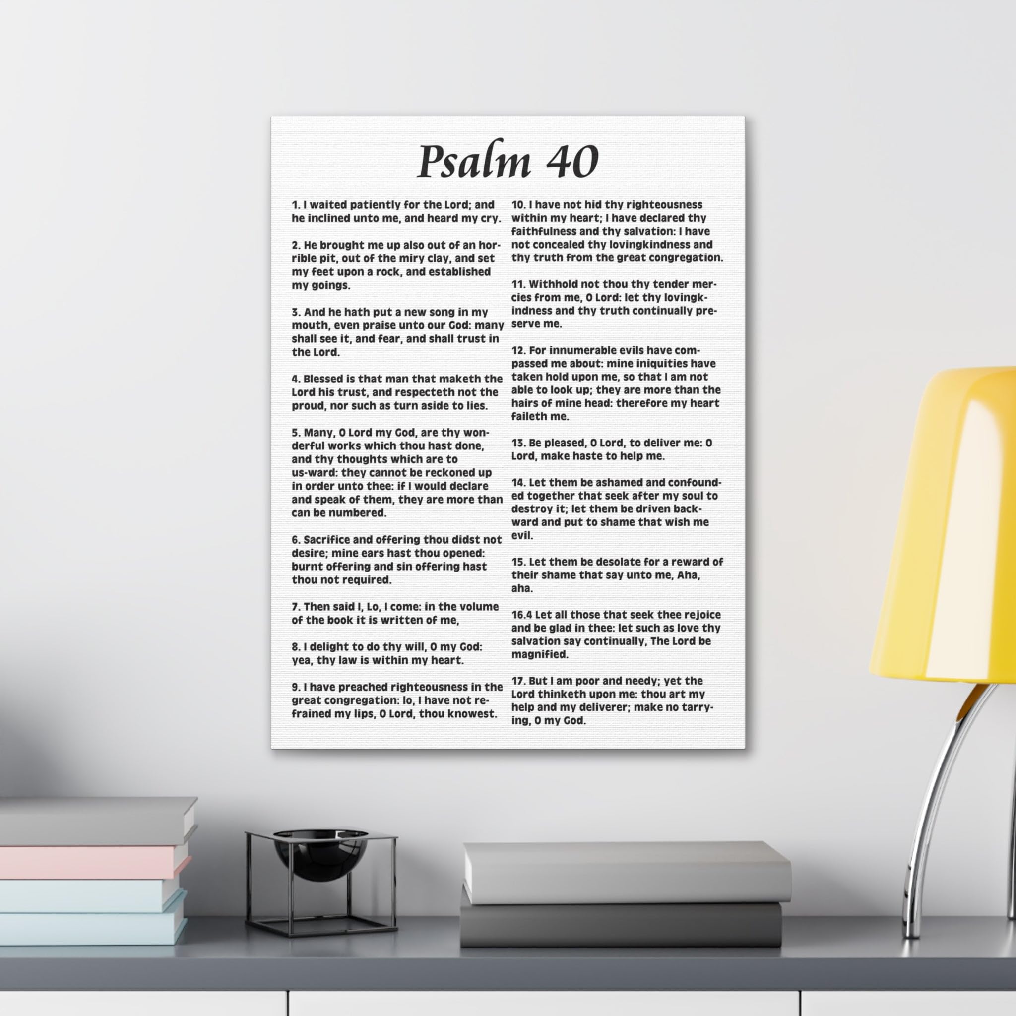 Bible Verse Canvas Art - Psalm 40:1 'My Deliverer Heard Me' Christian Scripture Wall Decor - Perfect for Home, Church & Gift Giving - Inspirational Religious Art for Living Room, Bedroom & Office