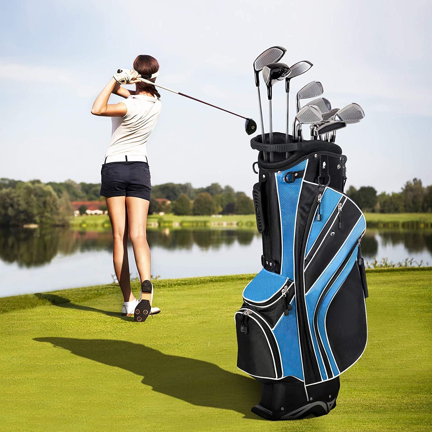 Premium Golf Stand Bag with 14-Way Divider - Lightweight & Durable Golf Bag for Men & Women - Perfect for Driving Range, Course & Tournament Play