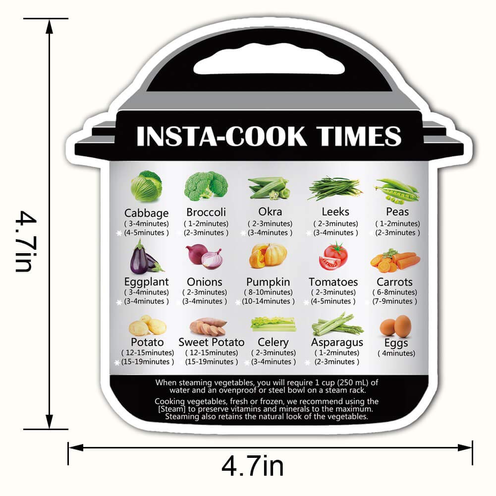 Instant Pot Cooking Times Cheat Sheet - Magnetic Quick Reference Guide for Pressure Cooker | Perfect for Kitchen, Meal Prep & Cooking Enthusiasts