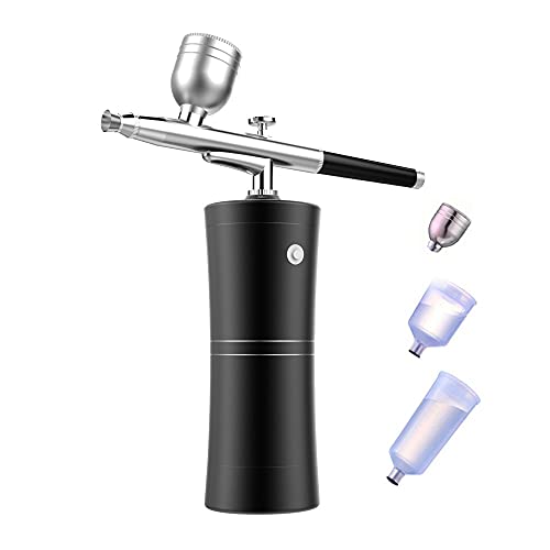 Professional 0.3mm Mini Airbrush Kit with Compressor - Perfect for Art, Craft, Model Painting & Hobby Spraying (Black) | Ideal for DIY Projects, Cake Decorating & Miniature Painting