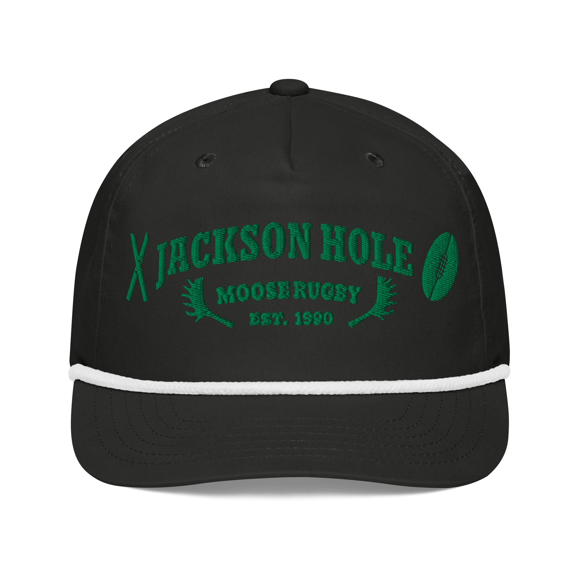 JH Moose Rugby Rope Cap - Durable Adjustable Cotton Hat for Men & Women - Perfect for Outdoor Sports, Hiking, and Casual Wear