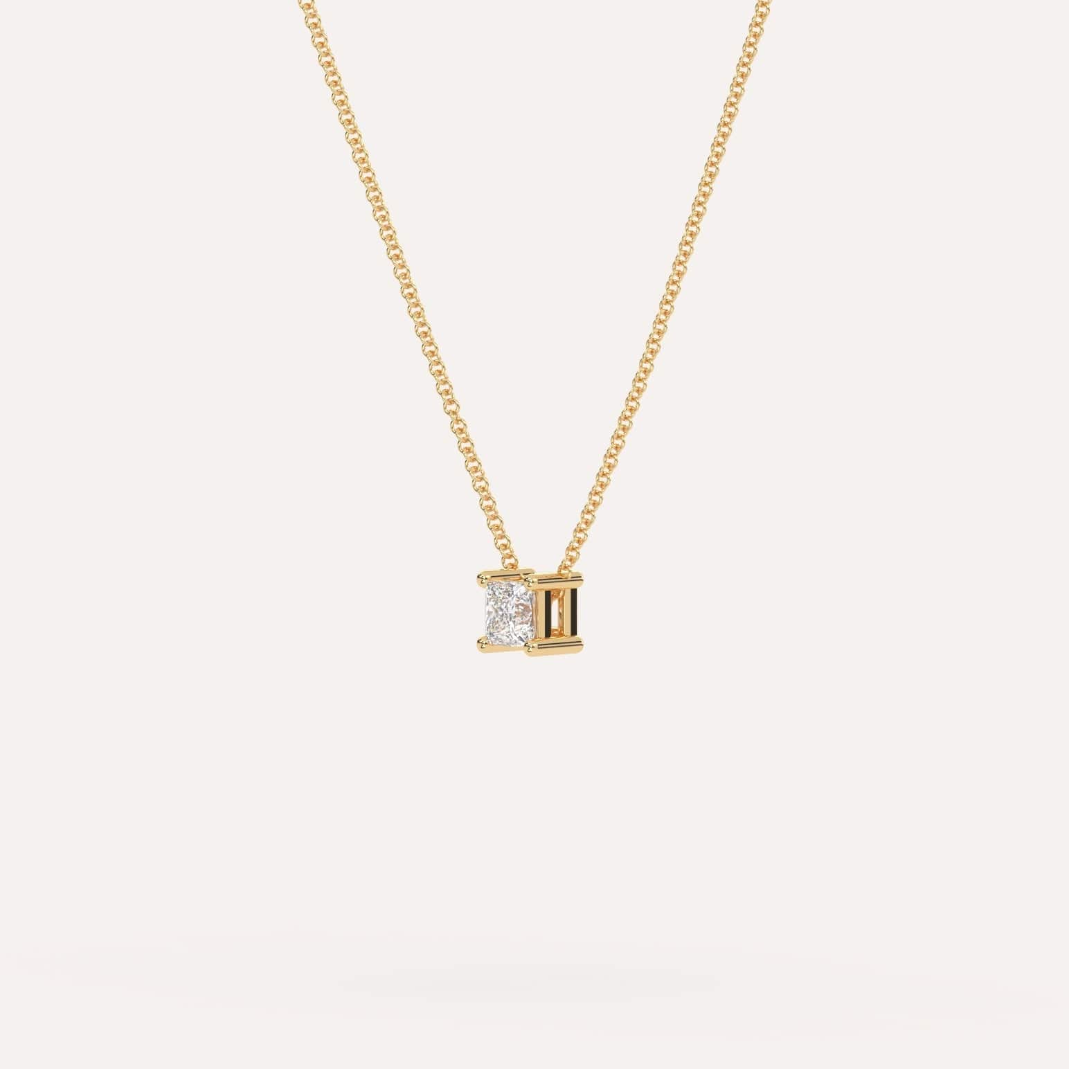 1/4 Carat Princess Cut Floating Diamond Necklace - Elegant & Timeless Jewelry for Women, Perfect for Weddings, Anniversaries & Special Occasions