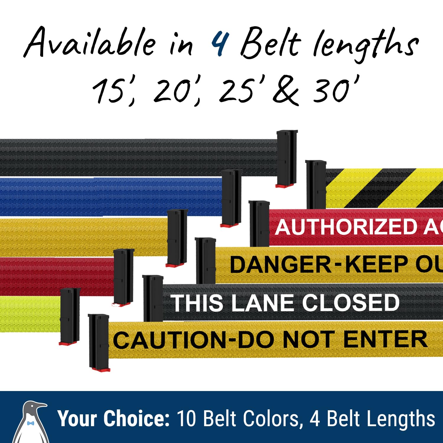 WM412 Retractable Belt Wall Mounted Yellow Crowd Control Barrier with 15' Black/Yellow Diagonal Belt - Queue Management System for Events, Stores & Public Spaces