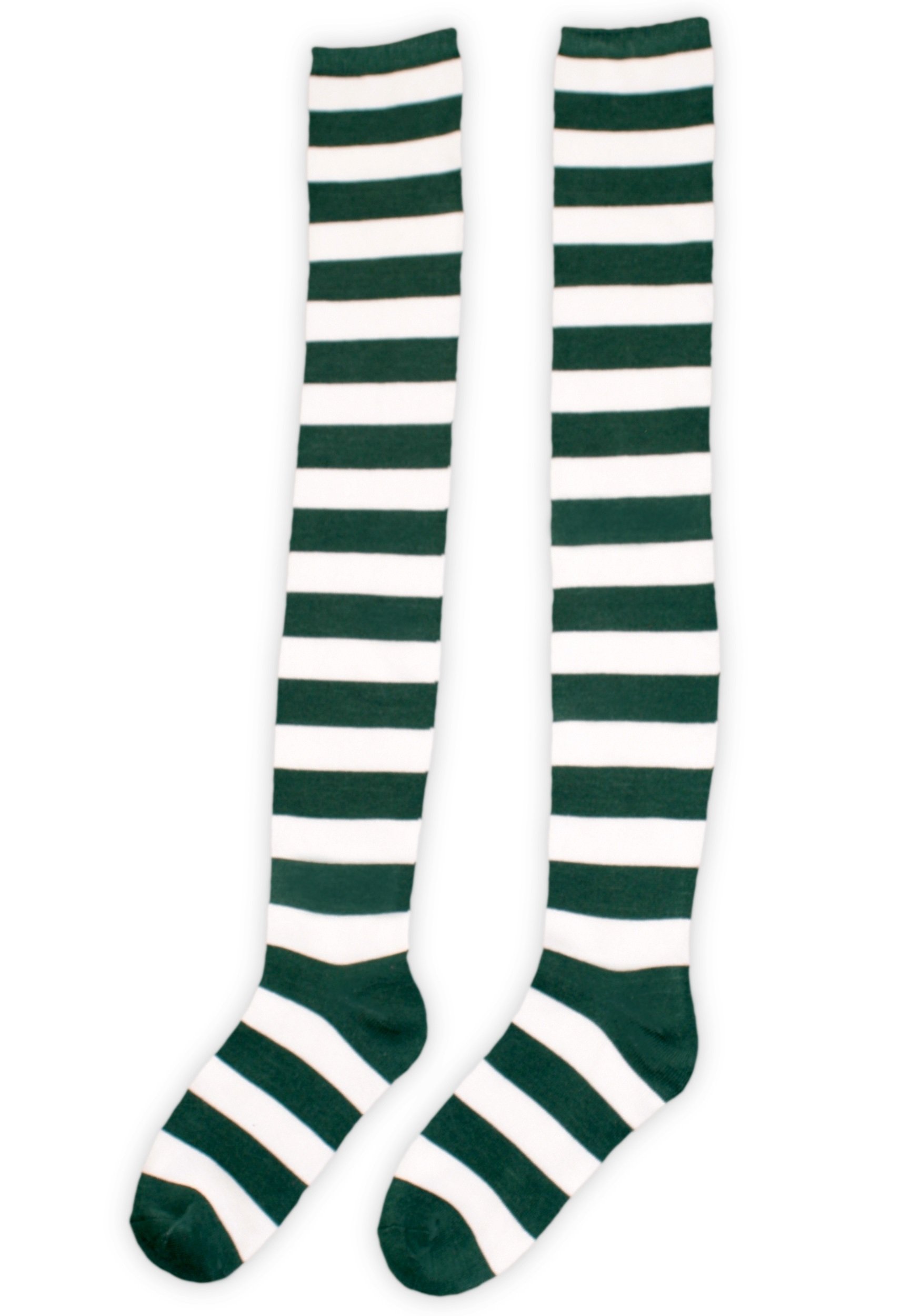 Munchkin Adult Knee-High Socks - 30 Inch Green & White Cotton Stockings for Women & Men - Perfect for Cosplay, Costumes & Winter Warmth