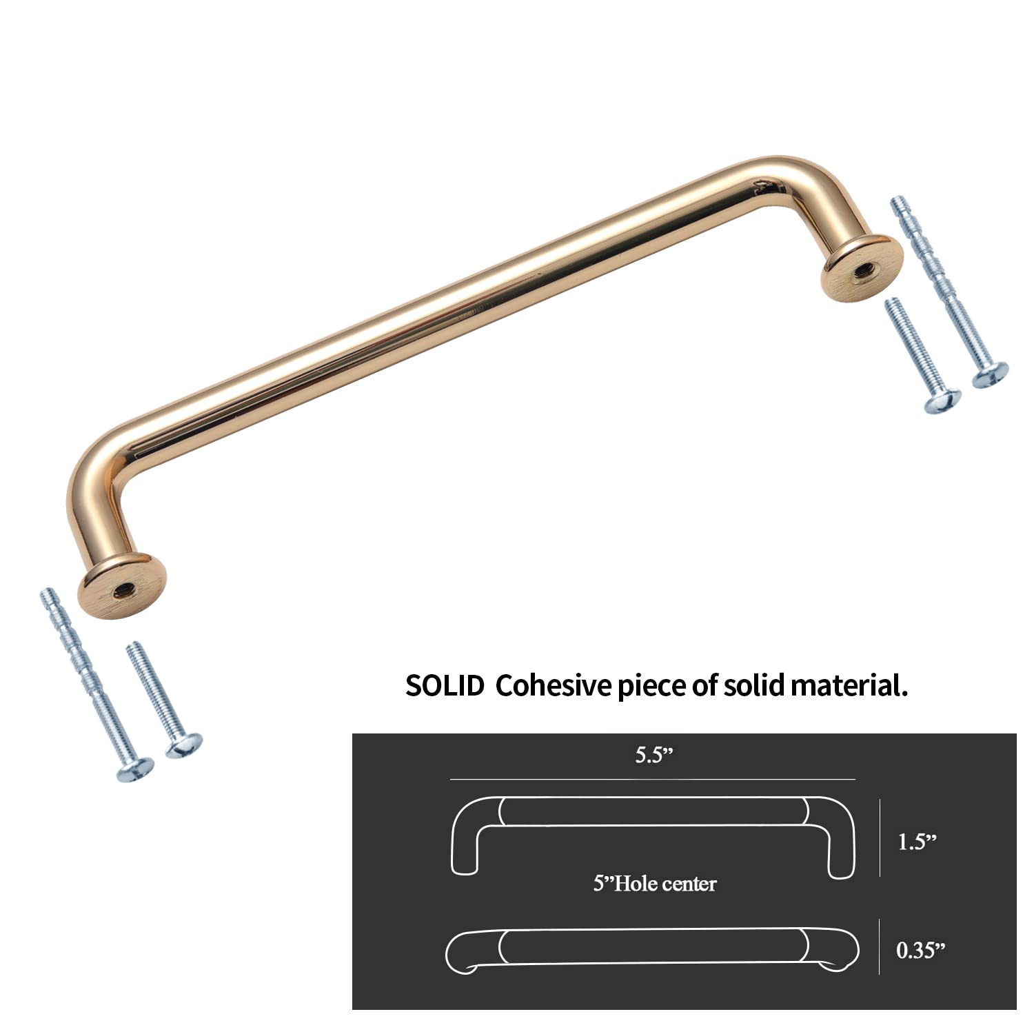 2 Pack 5 Inch (128mm) K Gold Cabinet Pulls - Zinc Alloy & Aluminum Drawer Handles for Kitchen, Bathroom & Furniture (Set of 2, Antique Gold Finish) - Perfect for Cabinets, Dressers & Home Renovation Projects