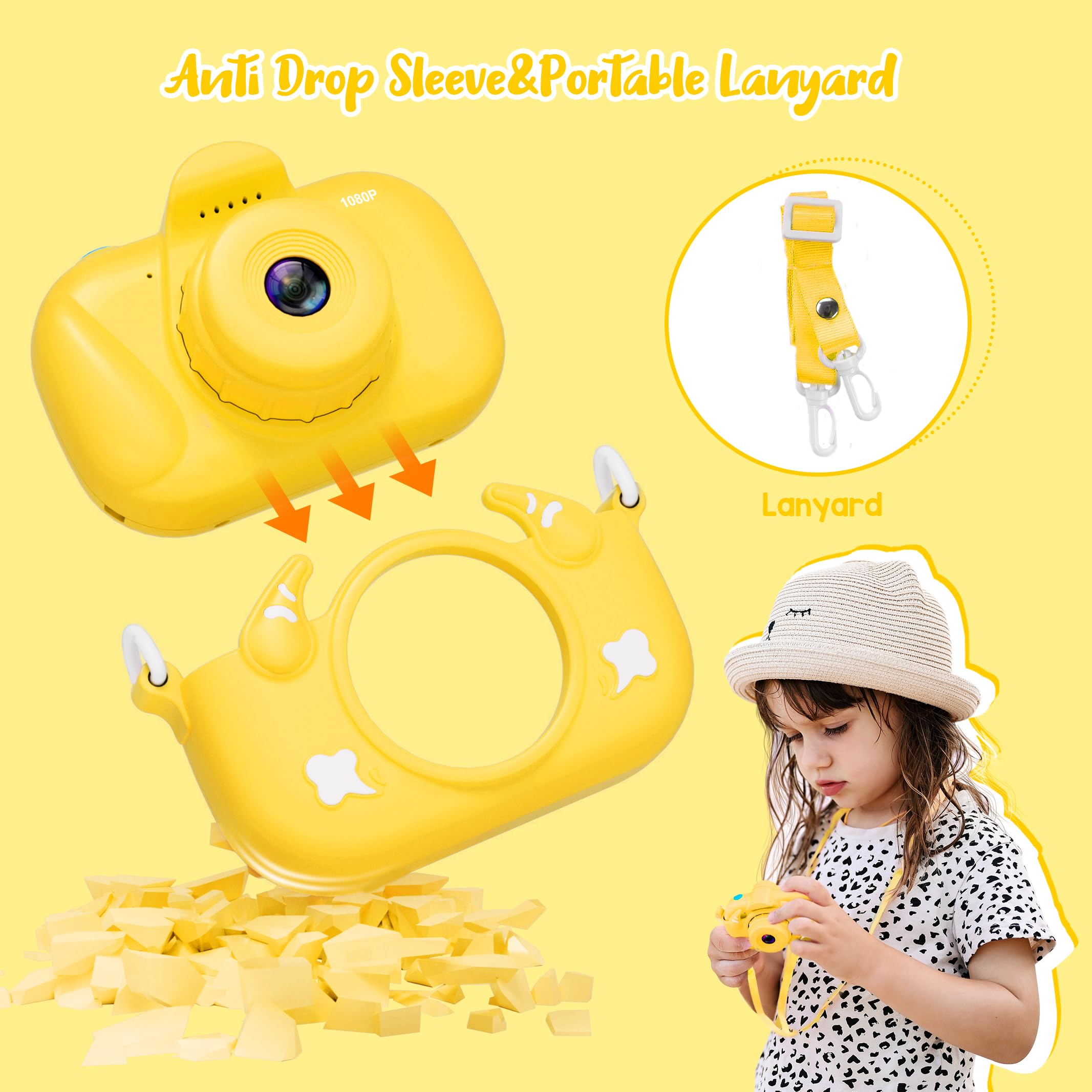 Best Kids Digital Camera Toy for Boys & Girls Ages 3-8 - Dual Lens HD Camera with 32GB SD Card - Perfect Christmas & Birthday Gift for Toddlers - Great for Travel, Outdoor Adventures & Learning Photography