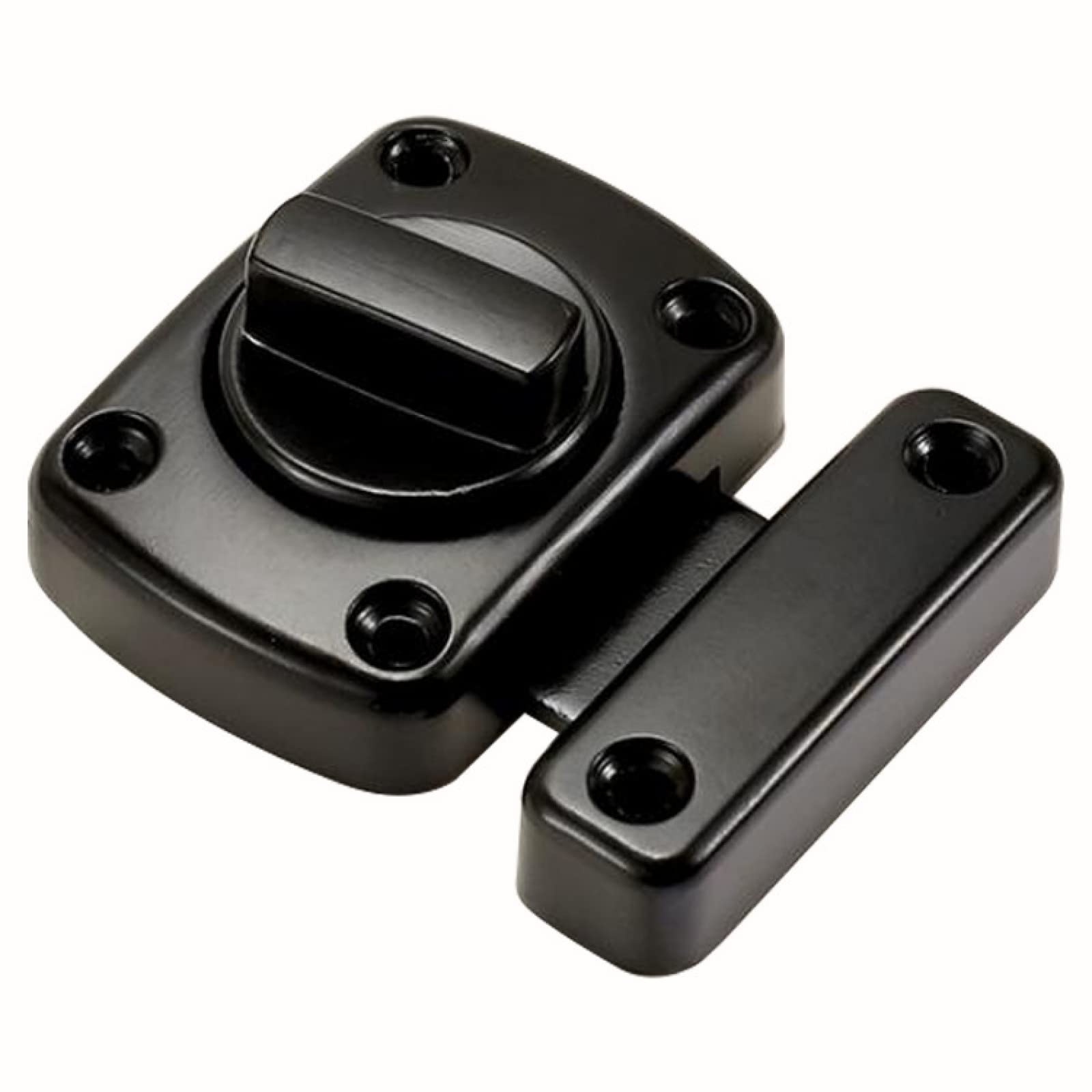 Heavy Duty Wooden Door & Window Security Lock - Anti-Theft Cabinet Latch with Thickened Mounting - Small Black Rotating Slide Bolt for Gates, Cabinets & Sliding Doors | Home Safety & Childproofing Solution