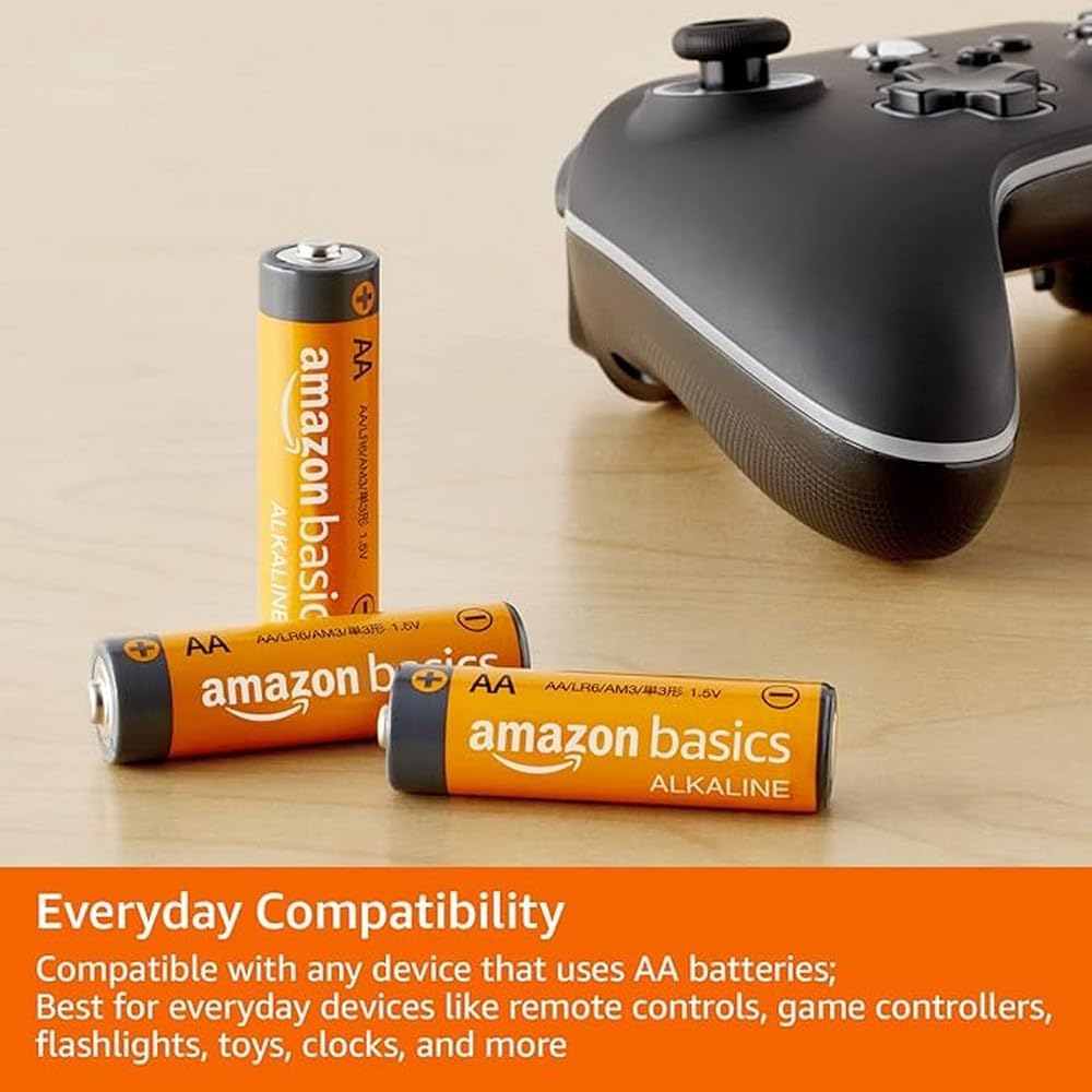 Amazon Basics 100-Pack AA & 12-Pack C Cell Alkaline Batteries - High-Performance, 10-Year & 5-Year Shelf Life, Easy-Open Value Pack for Toys, Flashlights, Remote Controls & Home Electronics