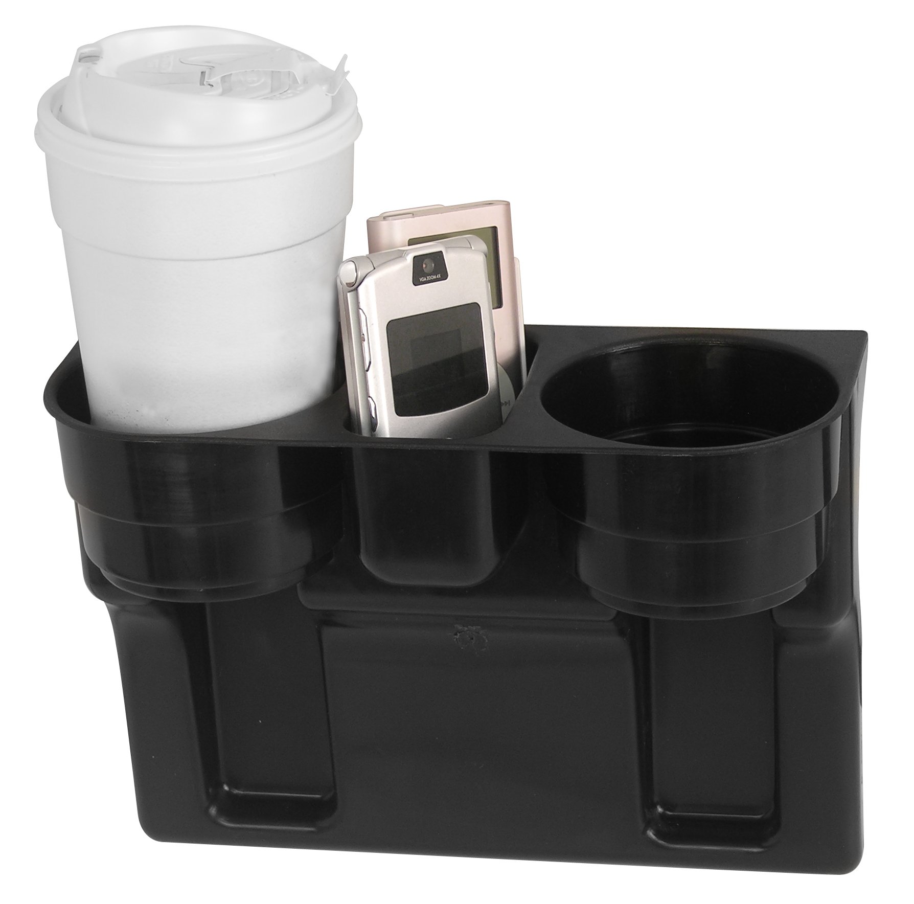 Custom Black Seat Wedge Cup Holder for Cars - Universal Car Seat Gap Organizer with Cup Holder for Phones, Keys & Accessories - Perfect for Road Trips, Commuting & Travel