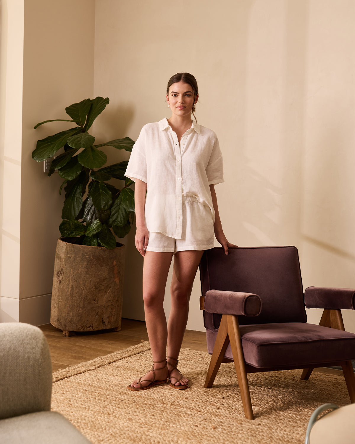 Marina Short Sleeve Shirt for Women - White Cotton Casual Top | Perfect for Summer Outfits, Beach Vacations & Everyday Wear