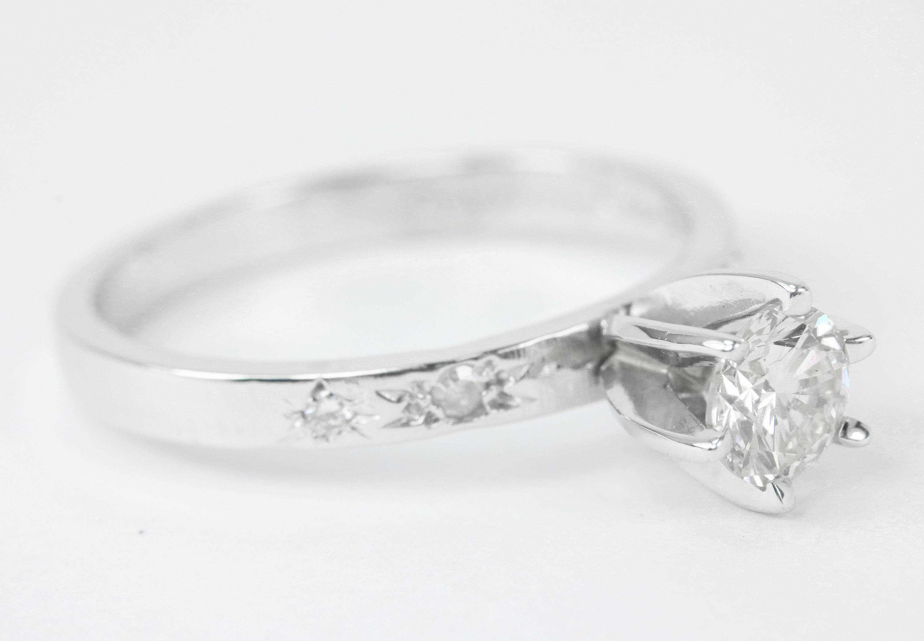 0.54 Carat Solitaire Diamond Engagement Ring in 14K White Gold - Perfect for Proposals, Anniversaries & Romantic Occasions