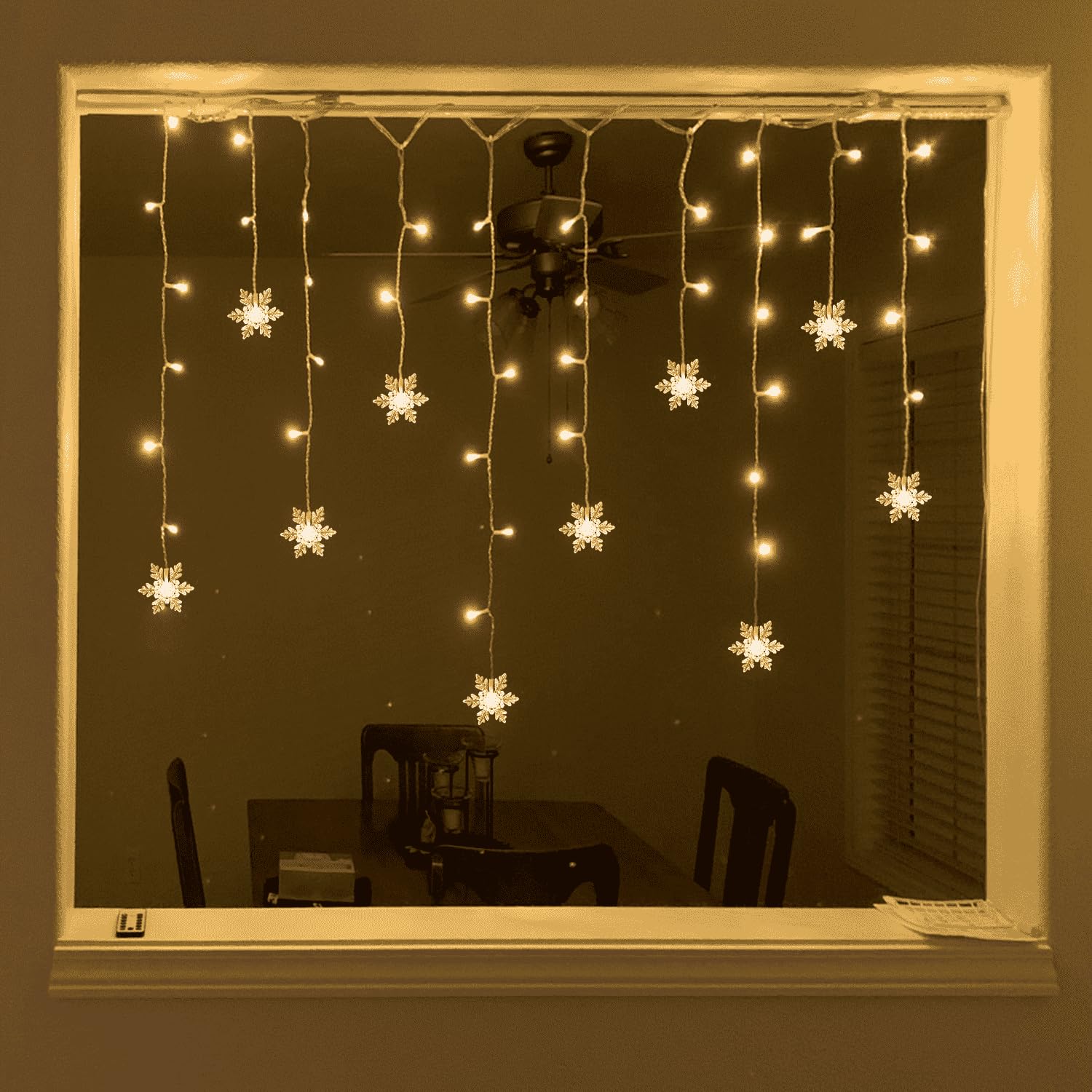Snowflake Christmas Lights - 96 LED 13ft with Remote for Tree & Home Decor