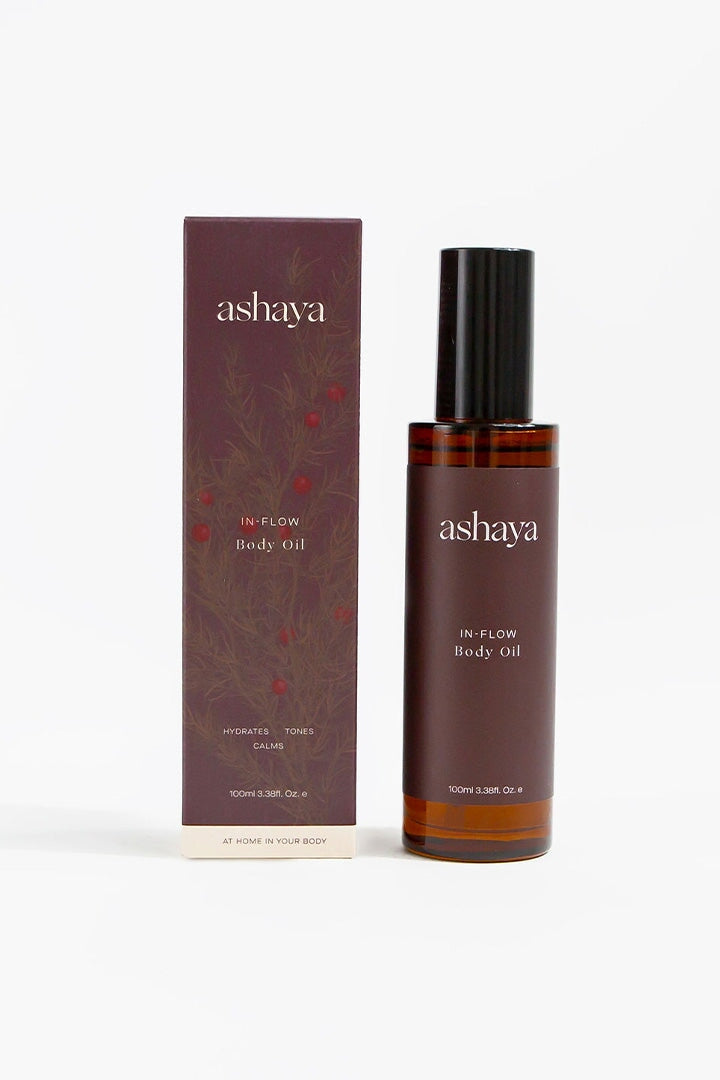 Ashaya In Flow Body Oil - Organic Moisturizing & Relaxing Massage Oil for Dry Skin - Perfect for Aromatherapy, Spa & Self-Care Rituals