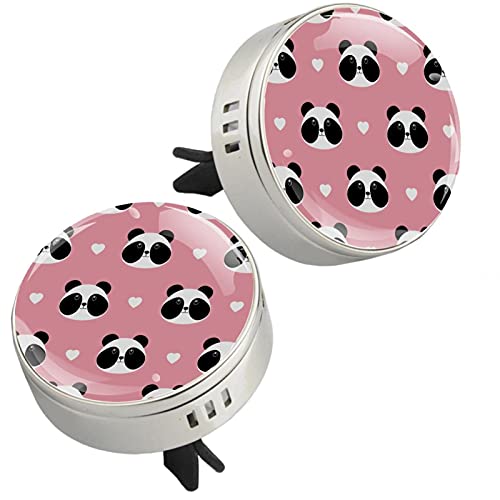 Adorable Pink Panda Car Diffuser with Heart Patterns - Vent Clip Air Freshener & Perfume for Cars | Perfect for Gifts, Office & Home Use