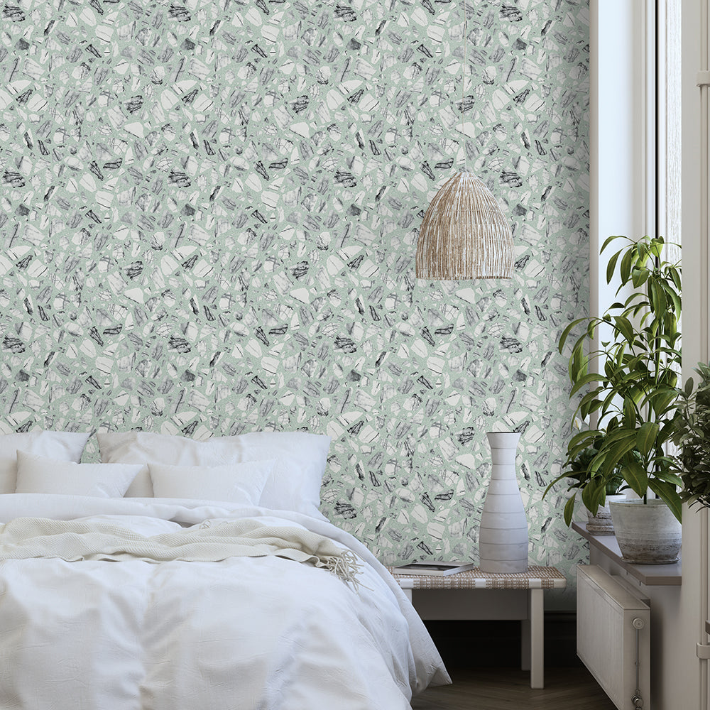 Speckled Terrazzo Peel and Stick Wallpaper - Self-Adhesive Removable Wall Covering for Home Decor - Perfect for Bedroom, Kitchen, Bathroom & Office Accent Walls