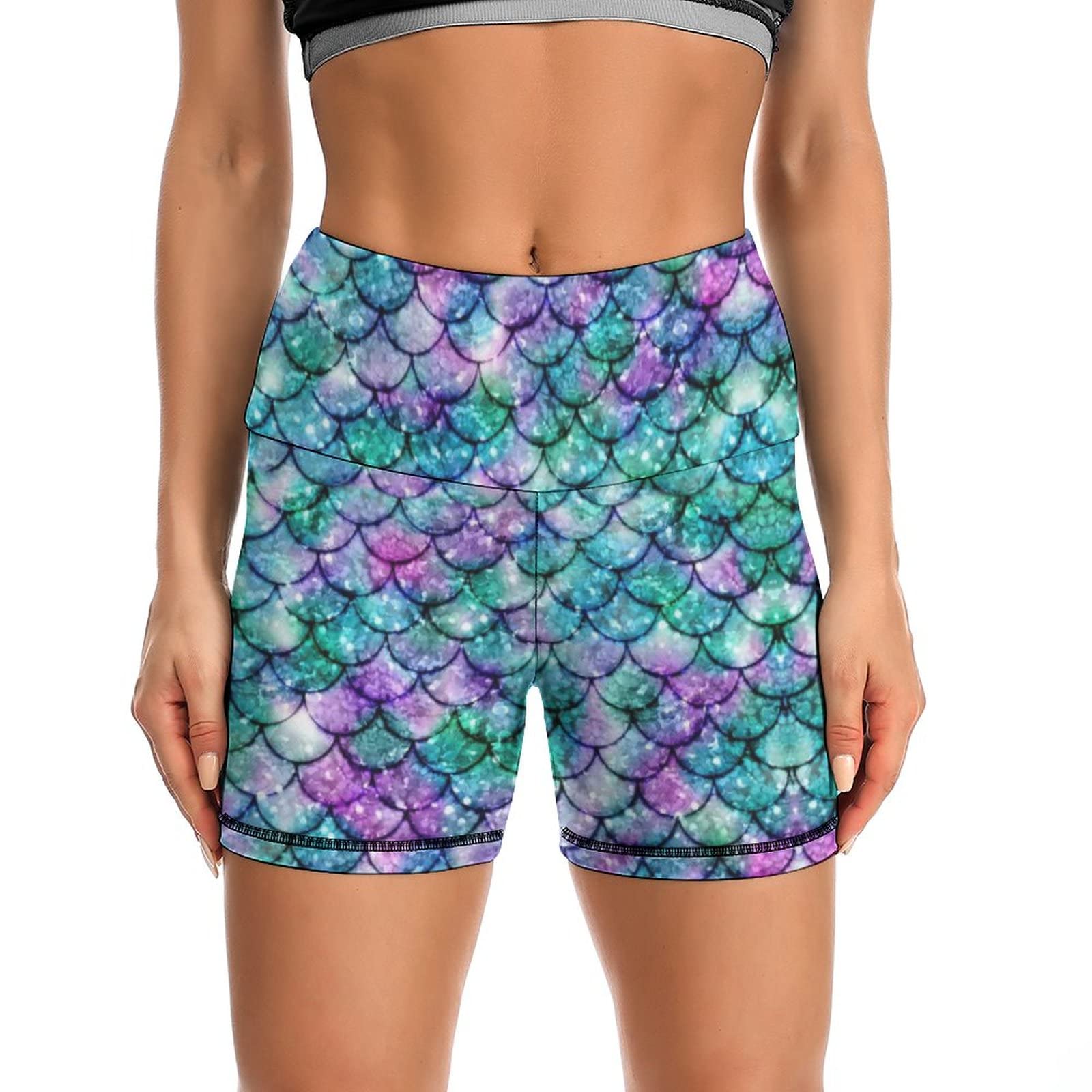 80s & 90s Retro High Waist Biker Shorts for Women - Vintage Spandex Workout Yoga Compression Shorts - Perfect for 1980s & 1990s Themed Parties, Gym, and Casual Wear