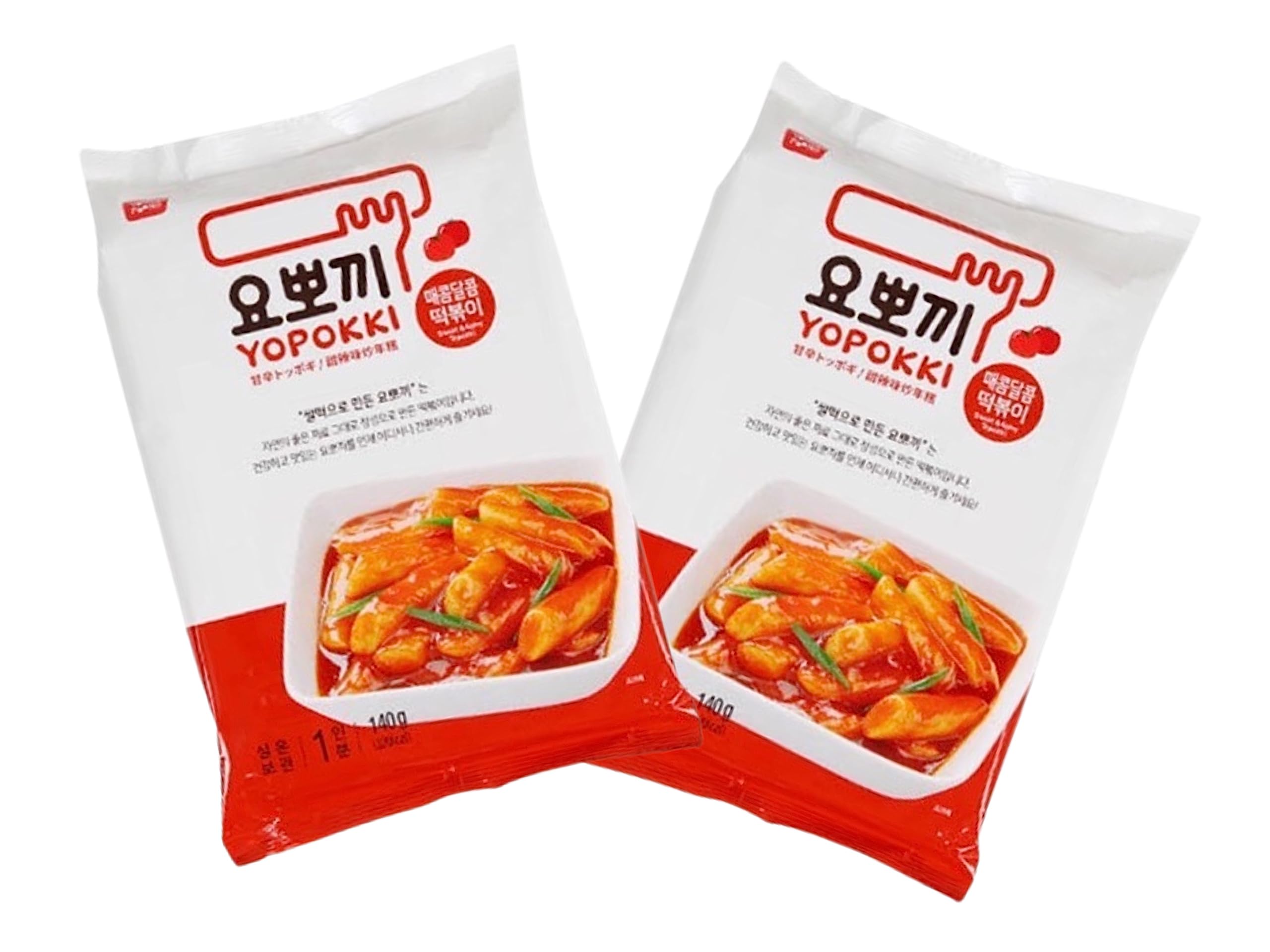 Korean Instant Rice Cake Pouch - Sweet & Spicy Tteokbokki (2x140g) - Perfect for Quick Snacks & Home Cooking