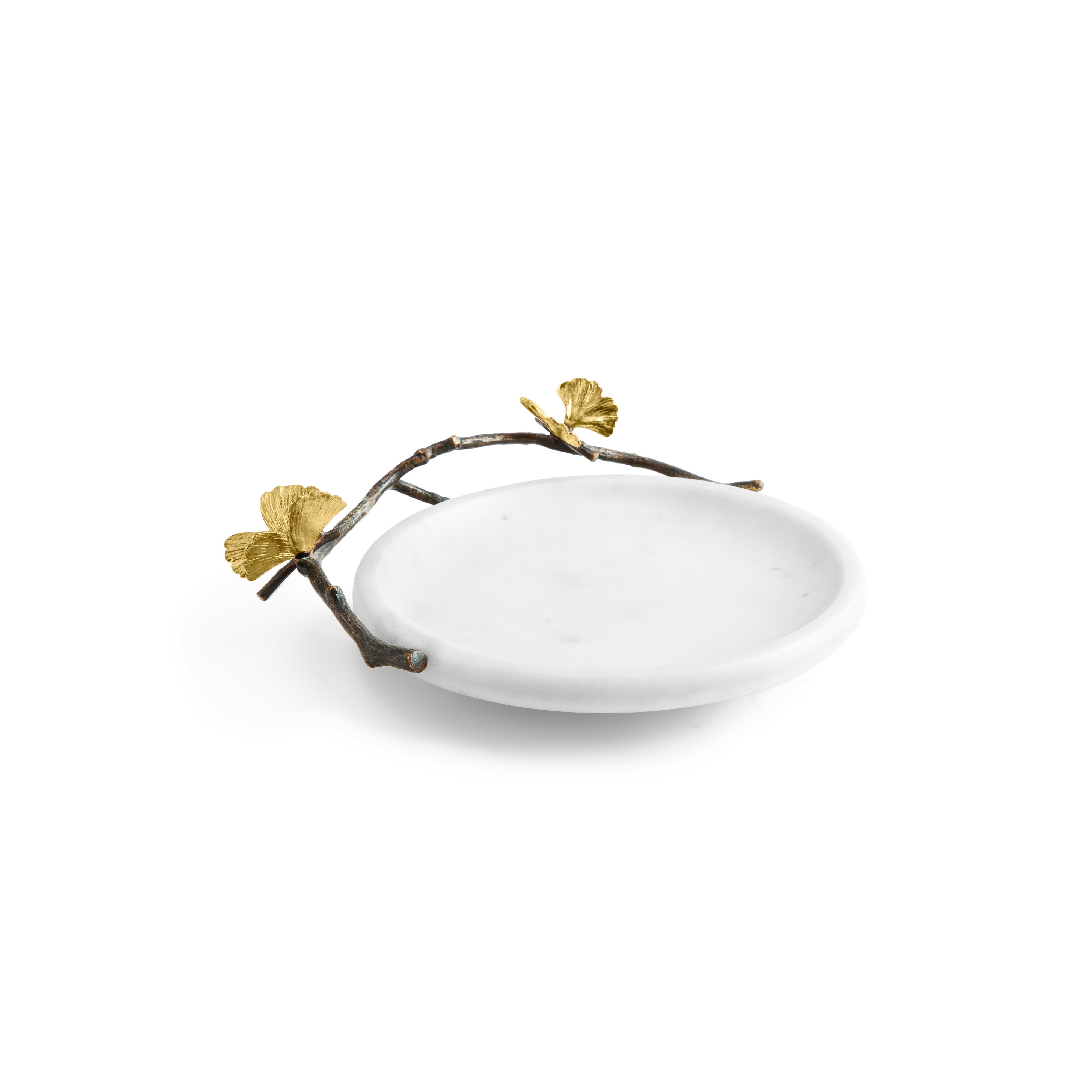 Butterfly Ginkgo Leaf Jewelry Tray - Elegant Decorative Dish for Rings, Earrings & Small Accessories - Perfect for Vanity, Dresser & Bathroom Organization