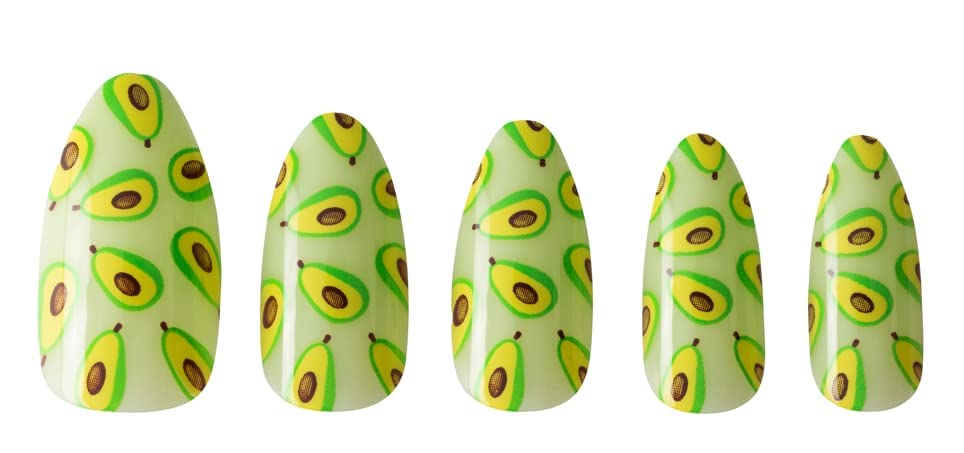 PaintLab Press-On Nails Manicure Kit - Holy Guacamole 24-Piece Set with Glue, Nail File, Prep Pad & Cuticle Stick | Long-Lasting Fake Nails for Parties, Weddings & Everyday Wear