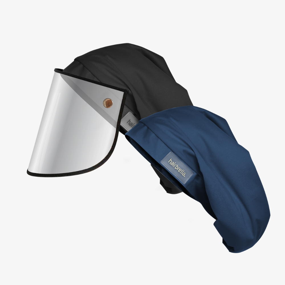Hairbrella Pro XL Rain Hat with Face Shield & Scrub Cap Bundle (2 Pack) - Waterproof Hair Protection for Women, Nurses, Healthcare Workers - Perfect for Rainy Days, Outdoor Activities & Medical Shifts