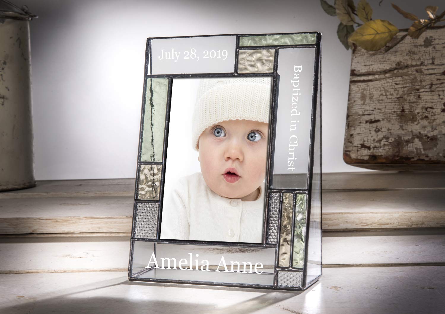 Personalized Baptism Photo Frame - Custom Engraved Glass Gift for Boys & Girls - Home Decor & Keepsake