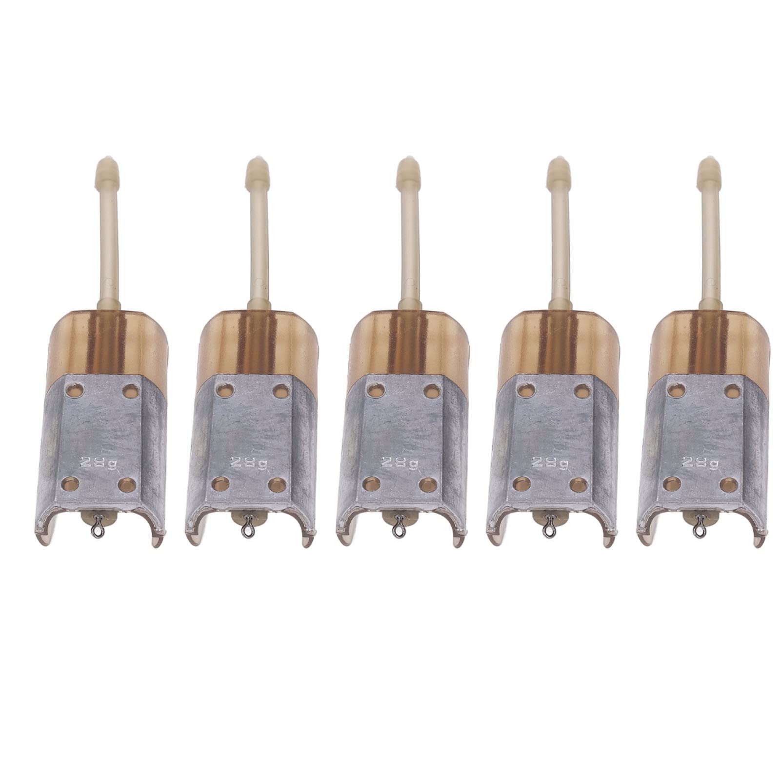 5Pcs Durable Plastic Fishing Bait Trap Cage with Metal Weighted Pendant - Ideal for Freshwater, Saltwater & Ice Fishing - Perfect for Crabs, Shrimps & Small Fish Lures