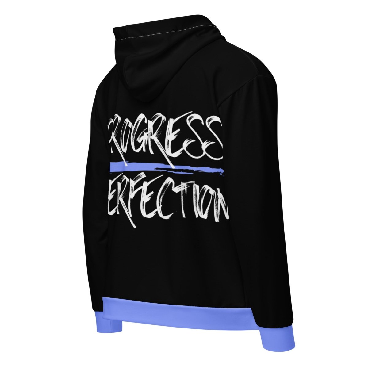 Progress Over Perfection Unisex Zip Hoodie - Black & Blue Color Options | Comfortable Casual Wear for Gym, Street Style & Everyday Outfits