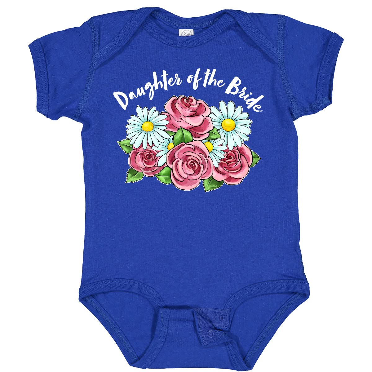 Inktastic Daughter of The Bride Roses and Daisies Baby Bodysuit - Cute Floral Outfit for Wedding Party, Baby Shower & Family Photos