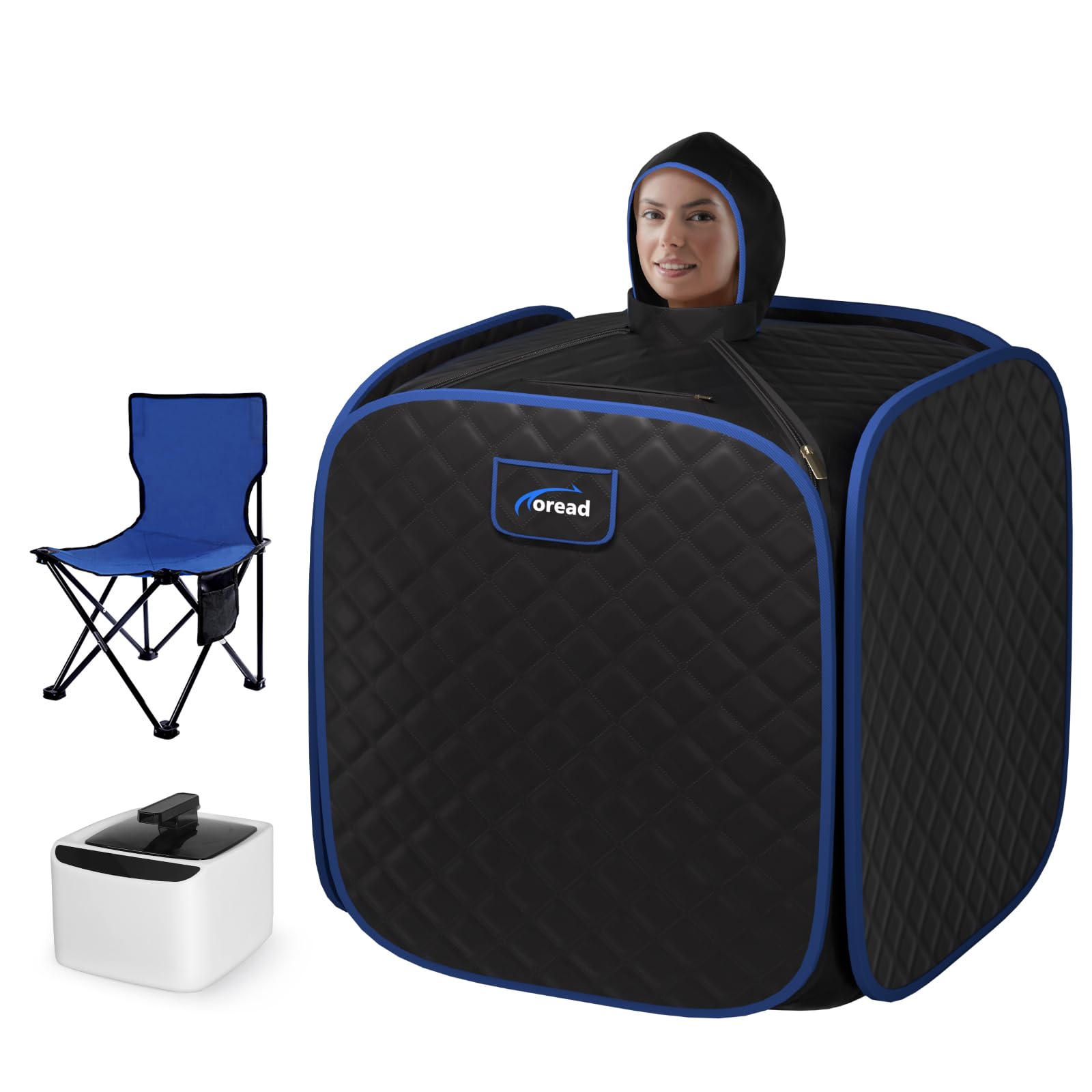 Portable Folding Steam Sauna Tent with 1000W Fast Heating & 2.6L Steam Generator - Personal Home Spa for Relaxation, Detox & Weight Loss - Remote Control, Heats in 6 Minutes - Perfect for Home Use, Yoga & Post-Workout Recovery (Black)
