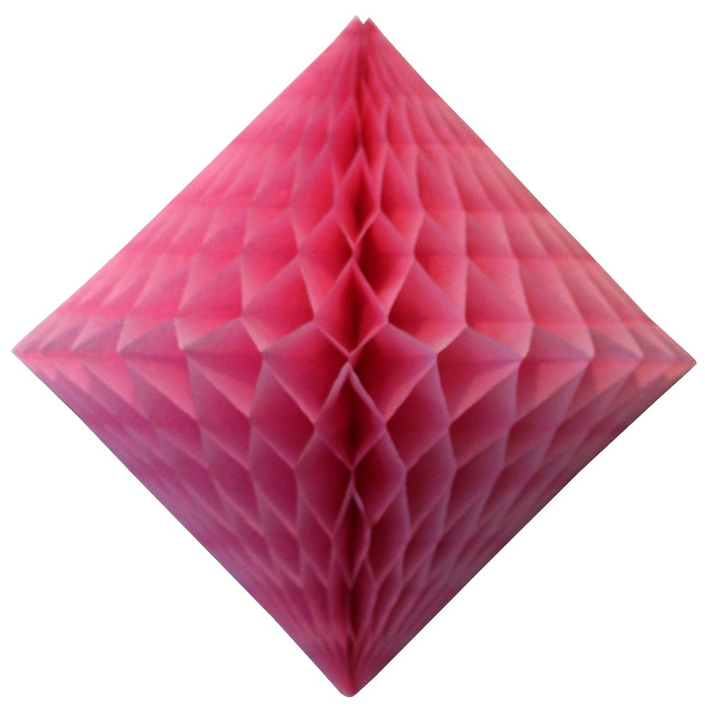 3-Pack 12 Inch Honeycomb Paper Diamond Decorations in Dusty Rose - Perfect for Baby Showers, Weddings & Party Backdrops