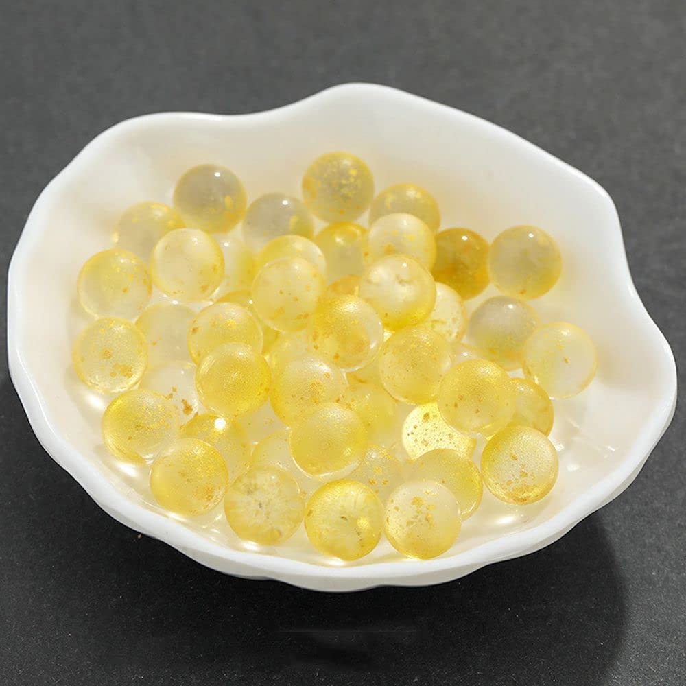 12MM Luminous Glass Balls - Colorful Marbles for Kids Toys, Vase Fillers, Fish Tank Decor, DIY Jewelry & Home Decoration (No Hole, Yellow) - Perfect for Party Favors, Craft Projects & Aquarium Landscaping