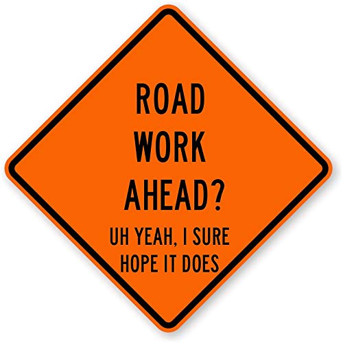Road Work Ahead Vinyl Sticker - Durable Decal for Cars, Trucks, Windows, Laptops & Phones - Perfect for Vehicle Decoration, Office & Home Use