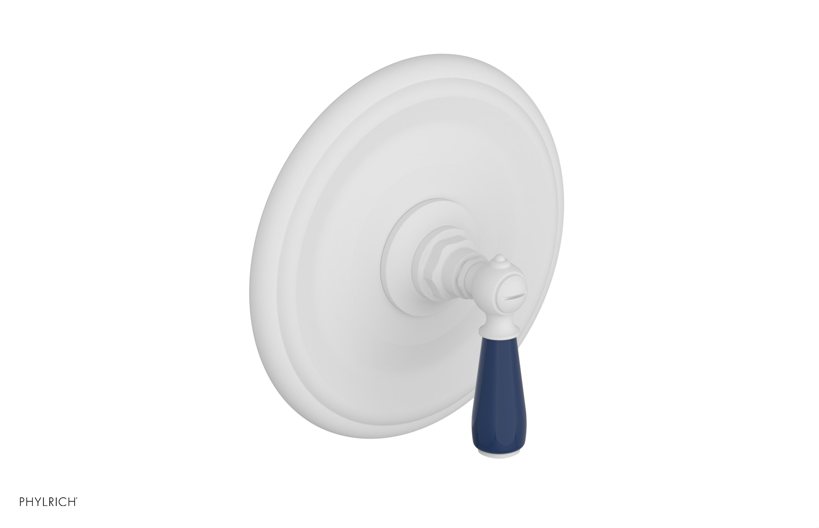 Jamestown Pressure Balance Shower Plate & Handle Trim with Navy Blue Accents - 4