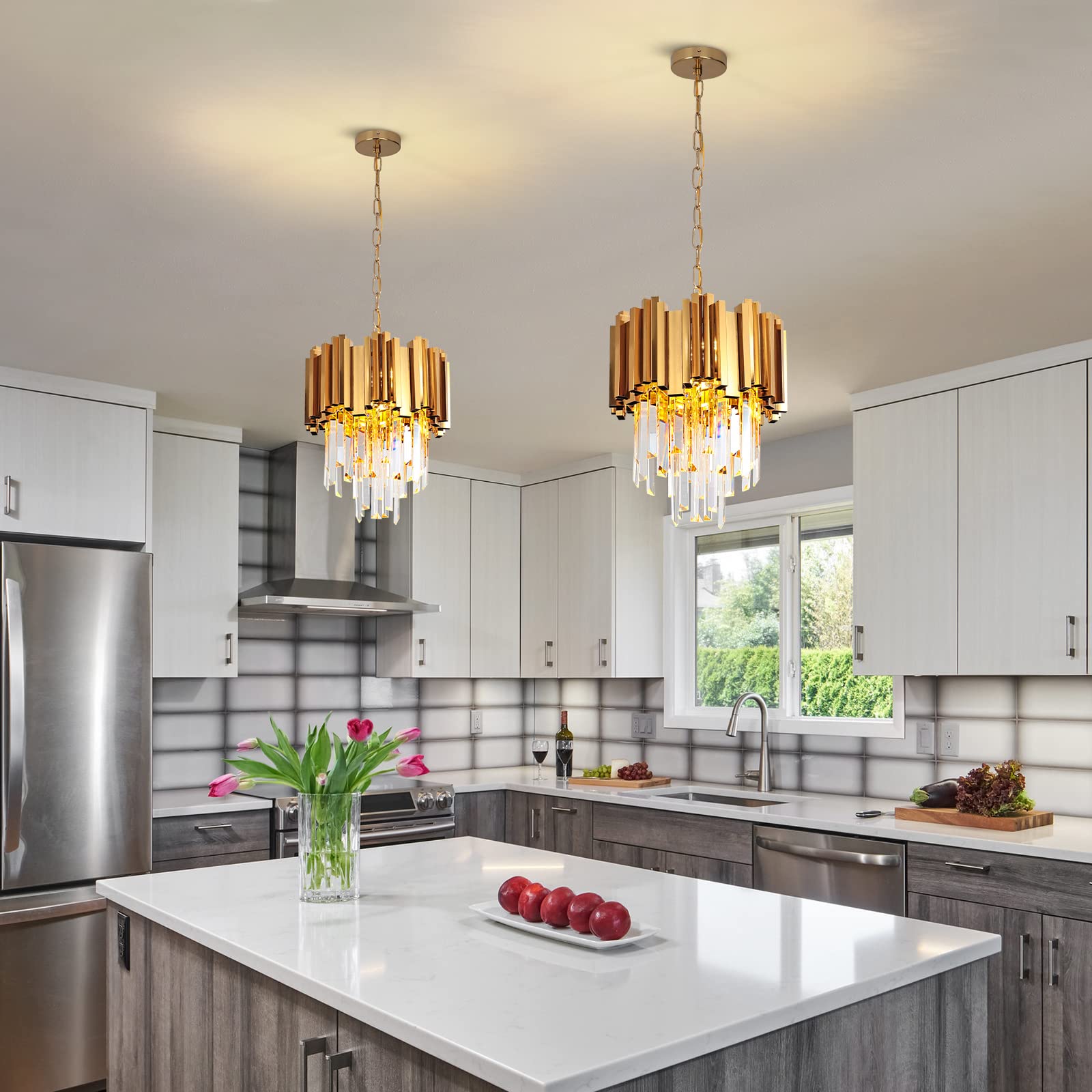 Modern Gold Crystal Chandelier - 12