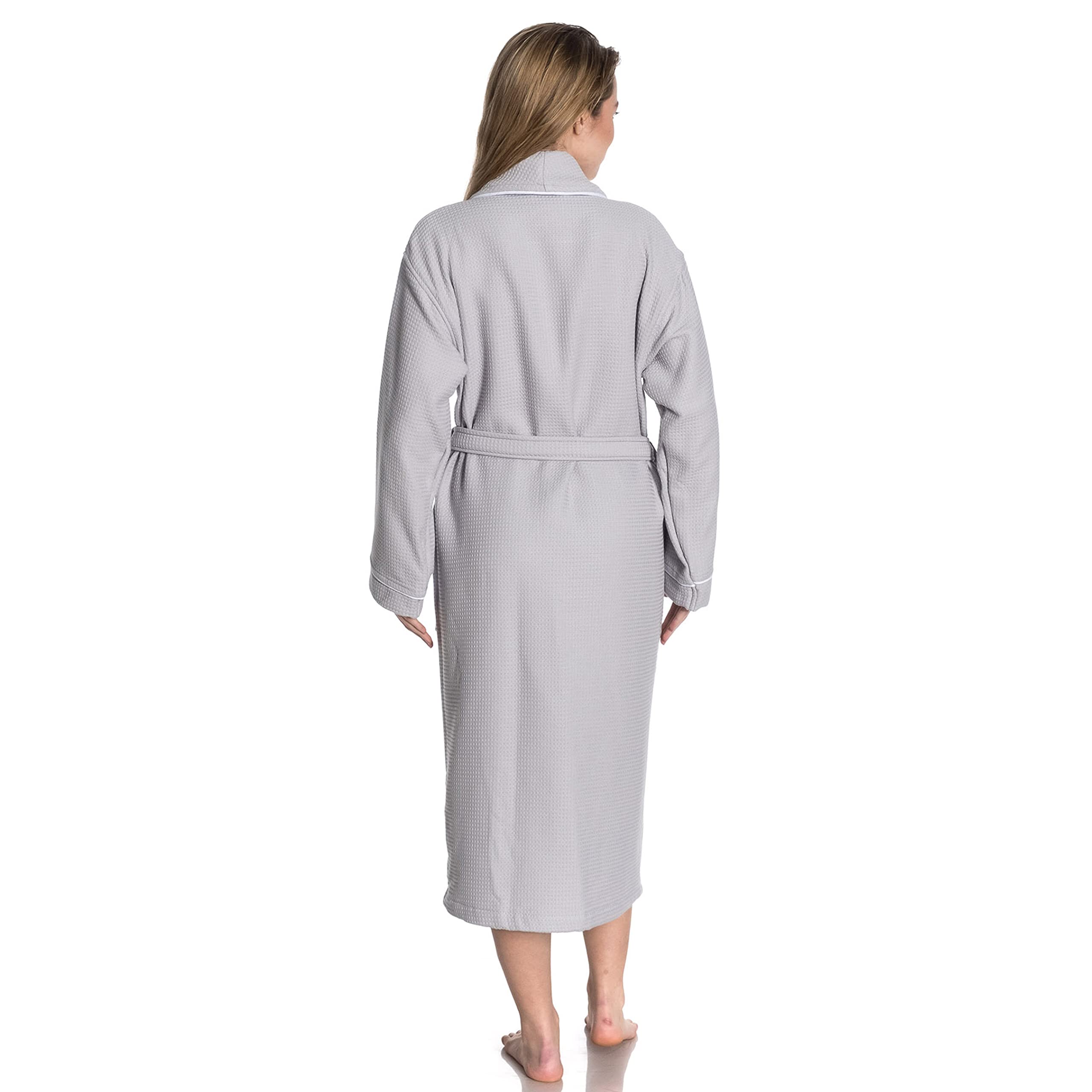 East'N Blue Waffle-Terry Knit Bathrobe | Shawl Collar Turkish Cotton Unisex Spa Robe | Soft & Absorbent for Home, Hotel & Spa Relaxation