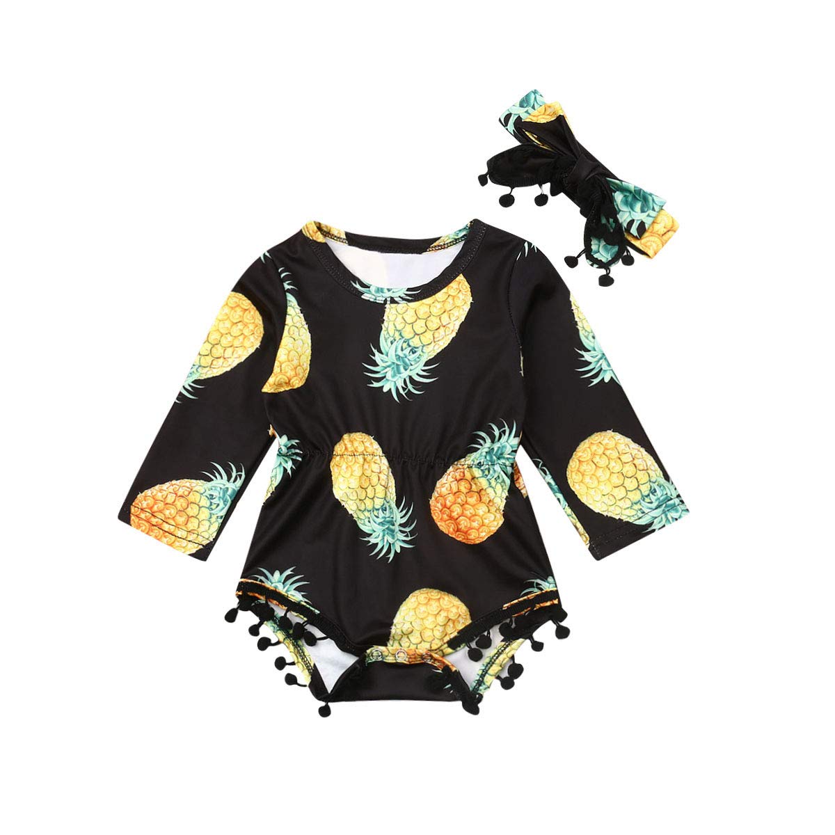 xushiyang Newborn Baby Clothes - Soft Long Sleeve Bodysuit for Girls, Black | Perfect for Infant Daily Wear, Photoshoots & Gift Giving