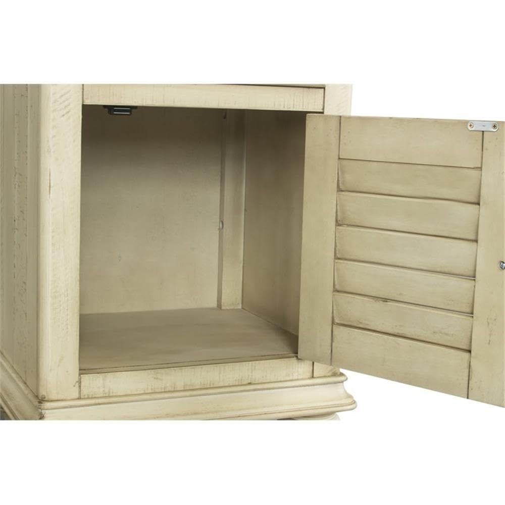 Sunset Trading Shades of Sand Wood Nightstand - Cream Puff & Walnut Brown Finish | Bedside Table for Bedroom, Living Room, or Guest Room