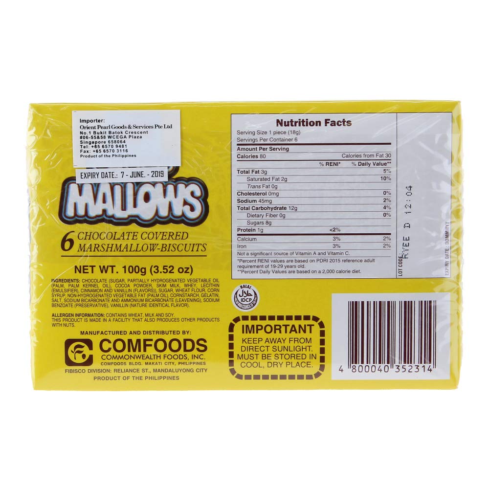 Fibisco Choco Mallows 100g Pack of 10 - Delicious Chocolate Marshmallow Cookies by Fabisco - Perfect for Snacking, Gifts & Party Treats