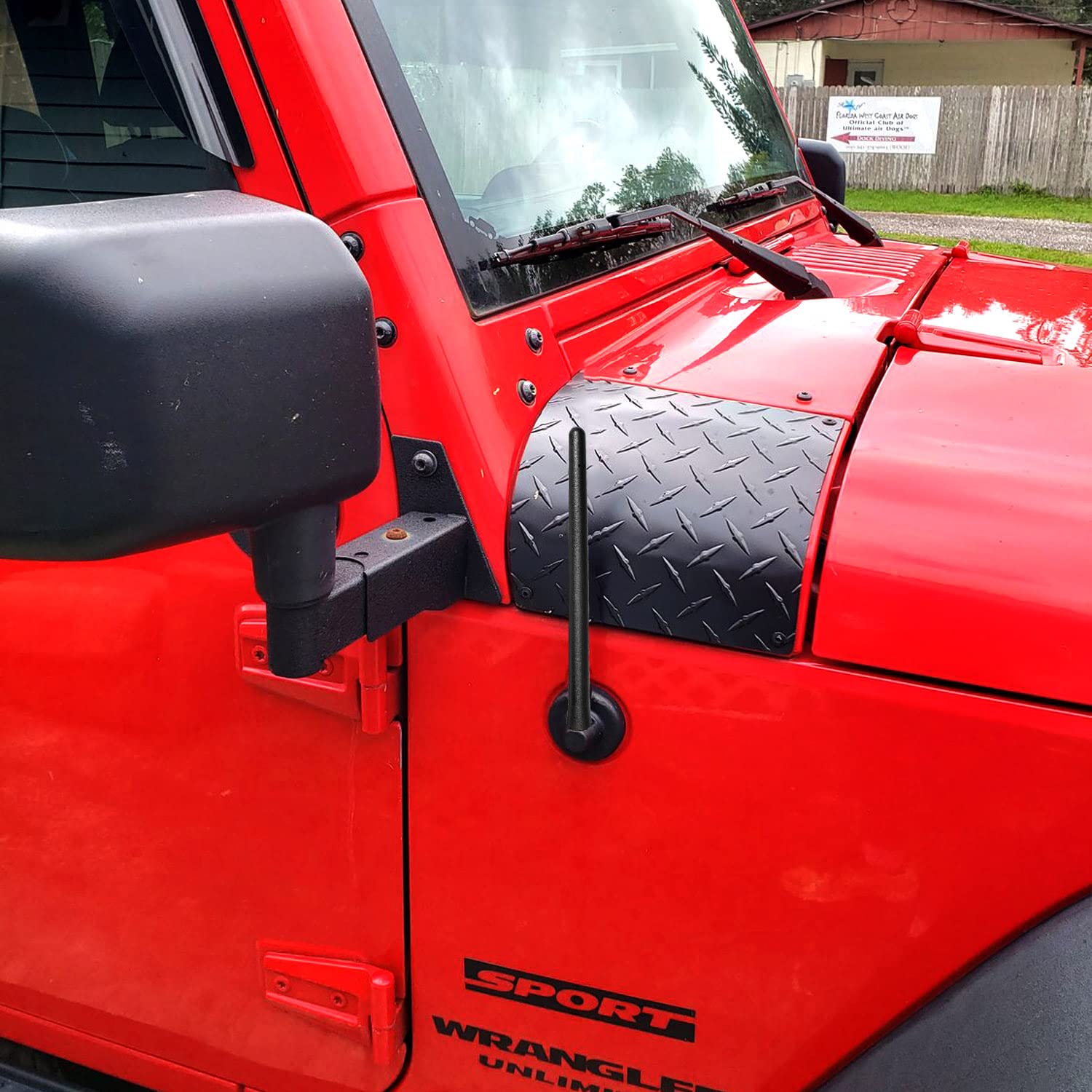 KSaAuto 6 3/4 Inch Short Antenna Replacement for 2019-2025 Jeep Wrangler JL JK Rubicon Sahara Sport Unlimited 4xe Willys Mojave JT Gladiator - Enhanced Car Radio Reception, Black Jeep Accessories | Perfect for Off-Roading & Daily Driving