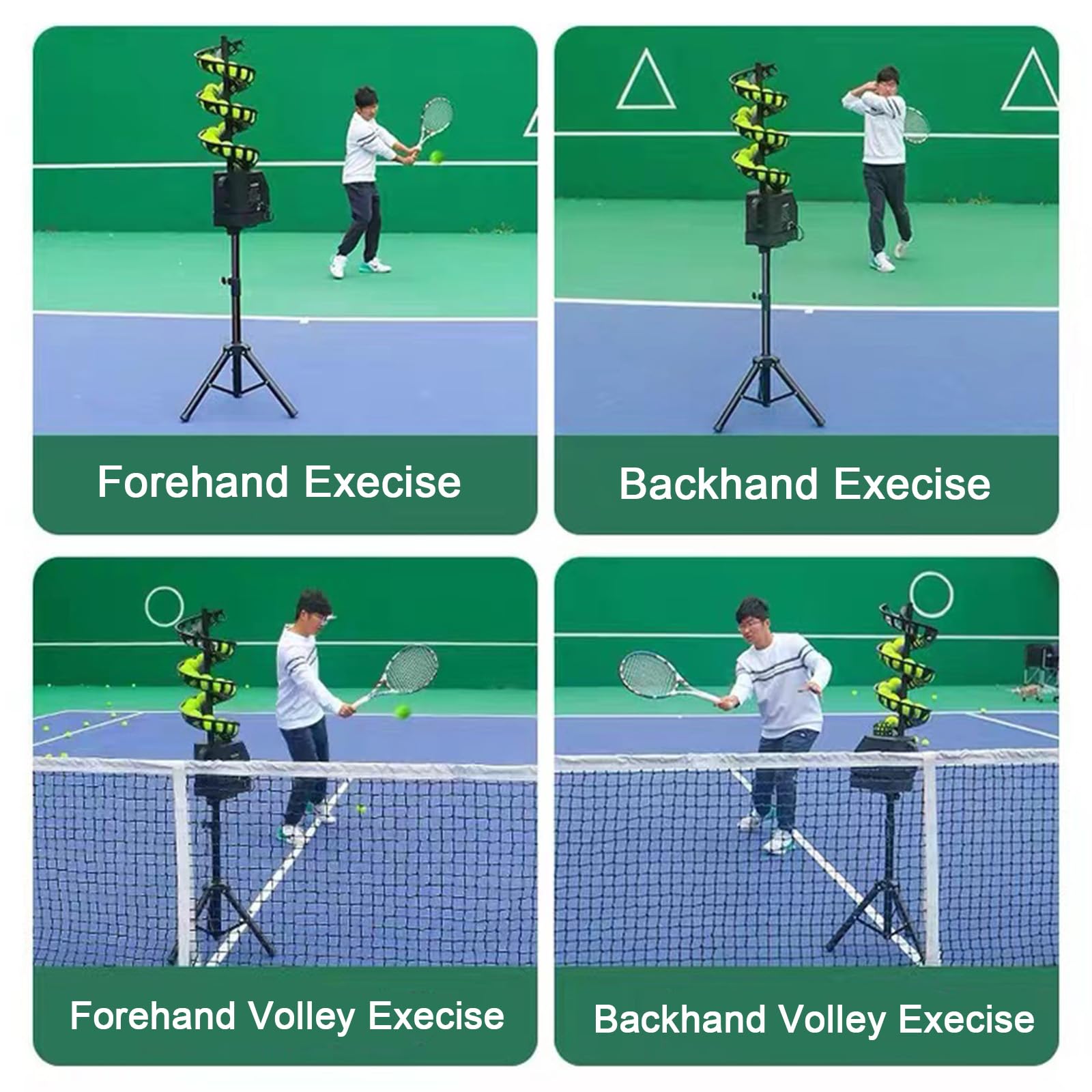 BM17 Electric RC Rechargeable Tennis Ball Machine with Adjustable Tripod - Lightweight Tennis Serving Machine for Beginners | Perfect for Court Practice, Training & Backyard Drills