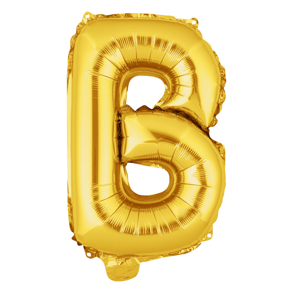 Balloonify Gold Mylar Letter B Balloon - 16 Inch Large Foil Alphabet Balloon for Birthday Party Decorations, Baby Showers & Wedding Celebrations - 1 Count Box