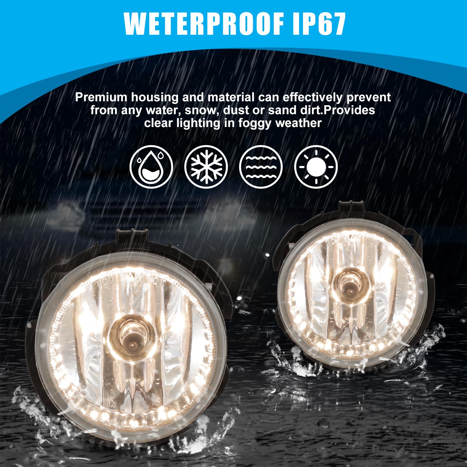 CPW Fog Lights Assembly Replacement for Subaru Forester (2009-2013) & Impreza WRX STI (2008-2010) - Durable Driving Fog Lights for Enhanced Night Visibility & Off-Road Safety