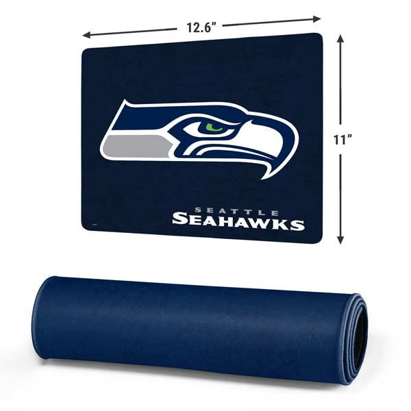 Skinit Small Gaming Mouse Pad - Officially Licensed NFL Seattle Seahawks Distressed Design with Stitched Edges | Waterproof, Non-Slip Rubber Base | Perfect Desk Mat for Keyboard & Mouse | Ideal for PC Gaming, Office Work & Home Computer Setup