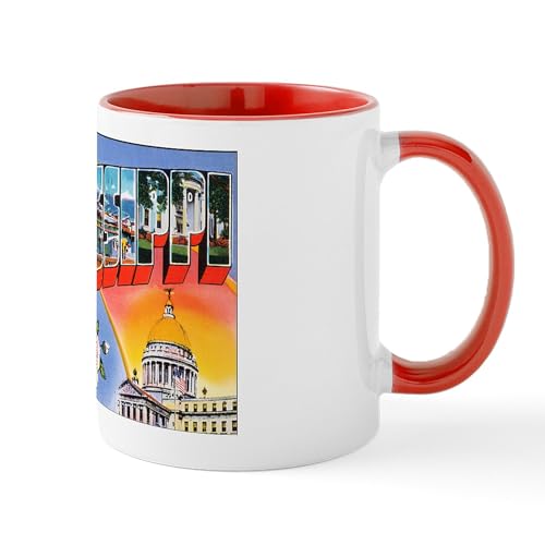 White/Red Inside - Mississippi Greetings Mug