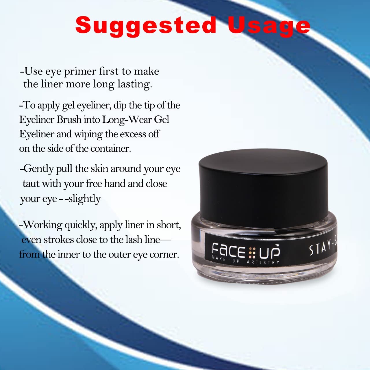 Waterproof Black Gel Eyeliner - Smudge-Proof, Long-Lasting Eye Makeup for Eyebrows & Eyeliner (3g) | Perfect for Swimming, Gym & All-Day Wear