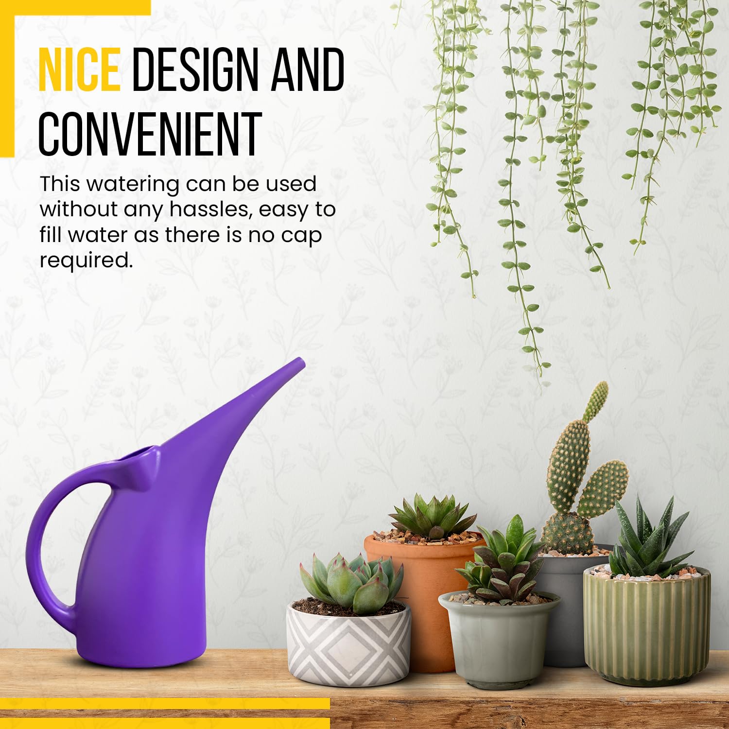 KP KOOL PRODUCTS 1/2 Gallon Small Watering Can for Indoor & Outdoor Plants - Purple Plastic Plant Waterer for Garden, Balcony & Houseplants (1 Pack) - Perfect for Delicate Flowers, Herbs & Succulents