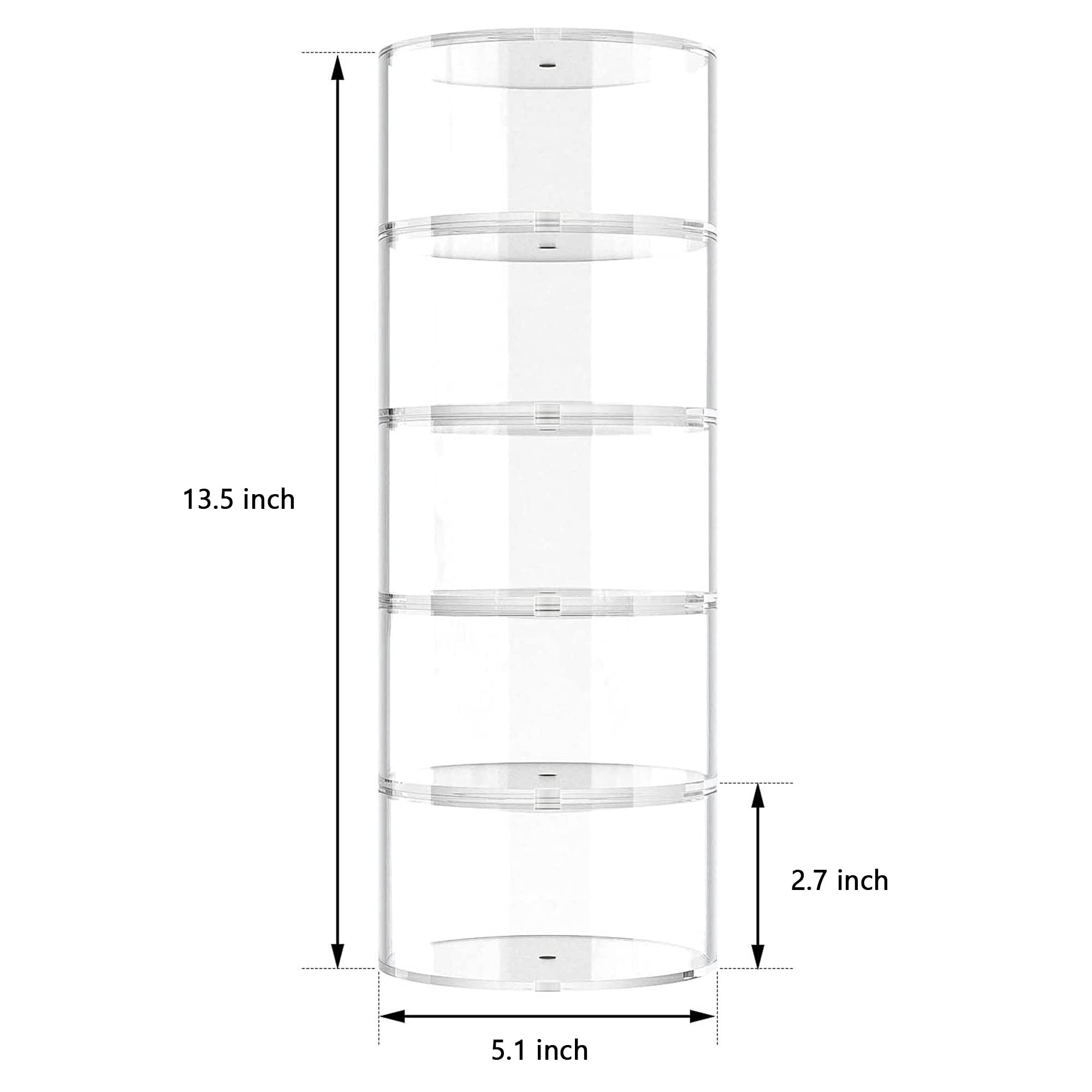 5-Compartment Acrylic Belt Organizer for Closet - Clear Jewelry & Accessory Storage Display Case | Perfect for Watches, Bracelets, Bow Ties & Makeup Organization | Space-Saving Multipurpose Closet Organizer for Bedroom, Bathroom & Dressing Room