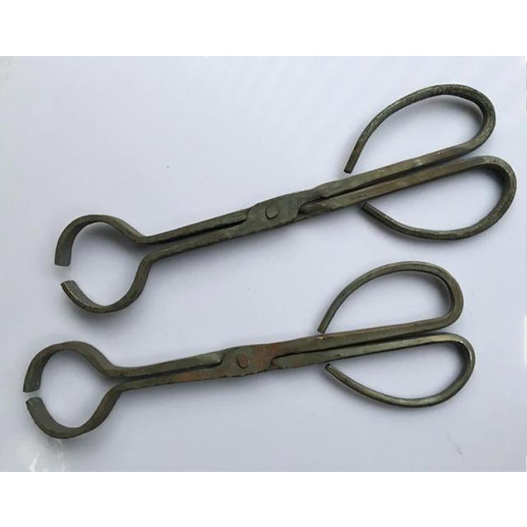 Premium Blacksmith Tongs for Knife Making - 340mm Round Nose Forging Tongs (500g) - Heavy Duty Bladesmith Tools for Anvil Work, Metal Crafting & DIY Blacksmithing Projects