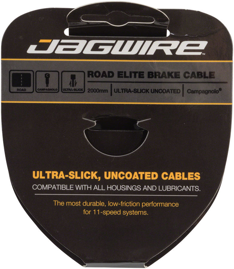 2 Pack Jagwire Elite Ultra Slick Brake Cable Set - Polished Stainless Steel for Campagnolo Bikes | Smooth Shifting Performance for Road & Mountain Bikes